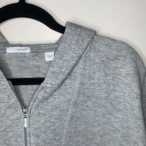 🐆J. Jill | Pure Jill Gray Hooded Pullover with Kangaroo Pocket, 1/4 zip!